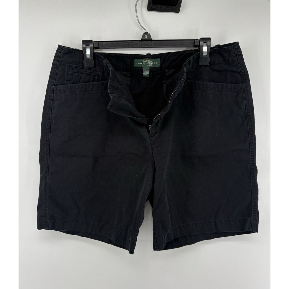 Lauren Ralph Lauren Women's Shorts Size 14 Black High Rise Front Button